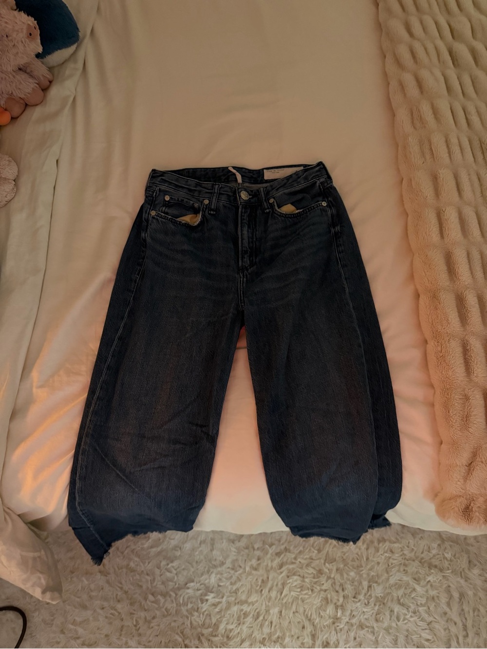 Sweatpants Rag & Bone Dark Blue High-Waist Denim Jeans